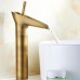 MagiDeal Home Brass Waterfall Bathroom Sink Vessel Faucet Deck-mounted Basin Mixer Taps - Brass - B078KT66YQ